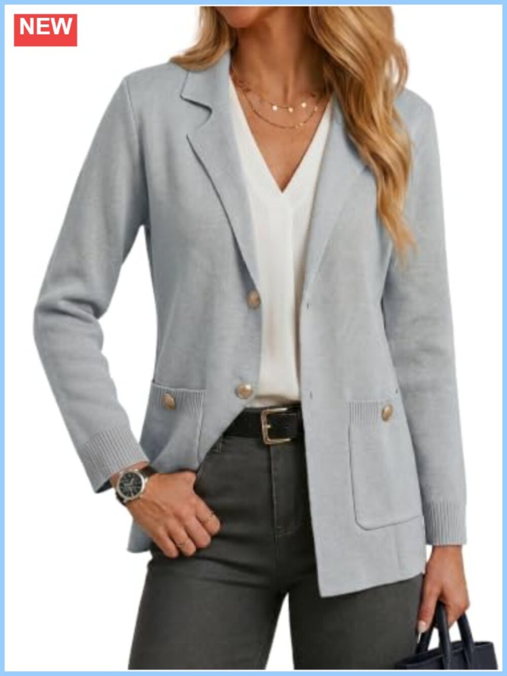 Womens Sweater Blazer Business Casual Long Sleeve Open Front Cardigan